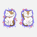 Maneki-Neko Lucky Japanese Culture Fortune Symbol Cats Set