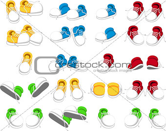 collection of shoes cartoon