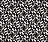 Vector Seamless Black and White Floral Twirl Pattern