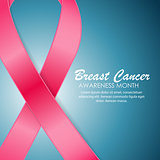 Breast Cancer Awareness Month Pink Ribbon Background Vector Illu