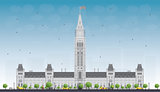 Parliament Building in Ottawa, Canada. Vector illustration. 