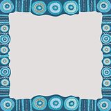 Ethnic hand painted square frame.