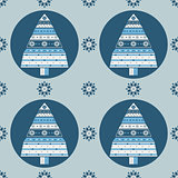 Christmas tree gifts seamless pattern.