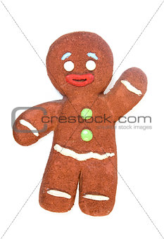 Gingerbread man isolated on white background