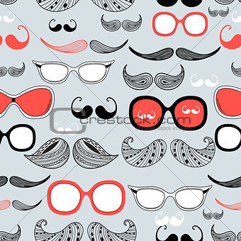 Graphic pattern of different mustache