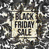 Golden Black Friday sale lettering background. Template for your design, invitation, flyer, card, gift, voucher, certificate and poster.