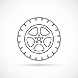 Car wheel outline icon