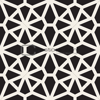 Vector Seamless Black and White Mosaic Lace Pattern
