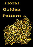 Abstract Golden Floral Pattern