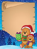 Parchment with Christmas bears theme 1