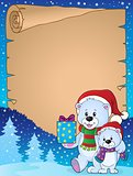 Parchment with Christmas bears theme 2
