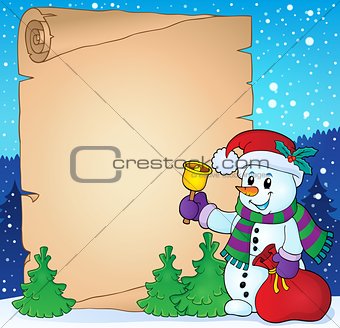 Parchment with Christmas snowman theme 2