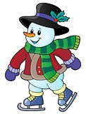 Skating snowman theme image 1
