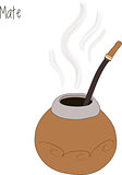 Mate tea, calabash, vector illustration