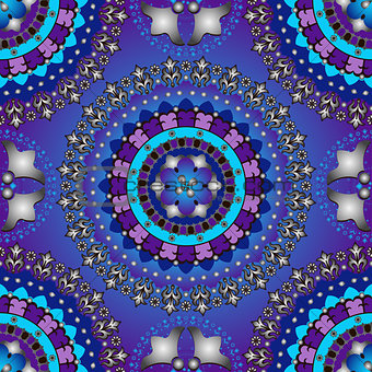 Silvery and violet-blue seamless pattern 