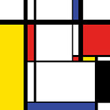 Modern painting in mondrian style, square illustration