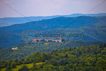 Istrian landscape and hill village Boljun 
