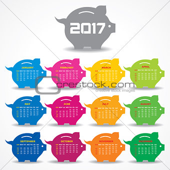Creative New Year calender for 2017