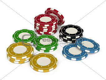 Casino chips 3d isolated