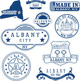 Albany, New York. Set of stamps and signs