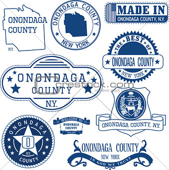 Onondaga county, New York. Set of stamps and signs
