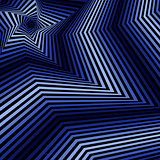 Digital whirling blue pentagonal star forms