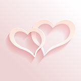 Hearts for Valentine s day on a pink background. Beautiful hearts. Symbol of love for the holiday, cards, label.