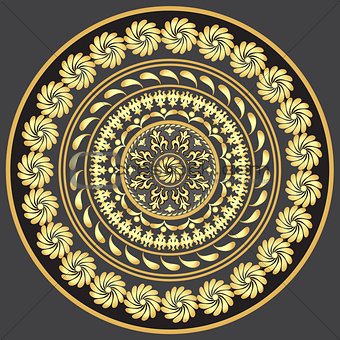 Gold round vintage pattern 