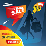 Final sale poster with girl silhouette