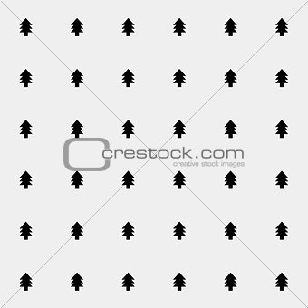 Vector minimalist monochrome black and white pattern new year christmas tree