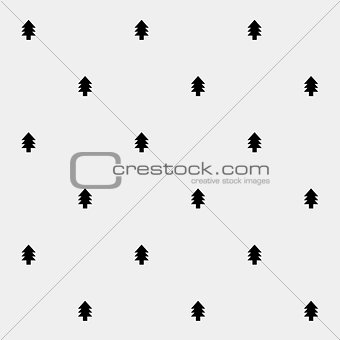 Vector minimalist monochrome black and white pattern new year christmas tree