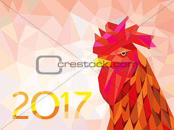 symbol 2017 fire cock poligonal background