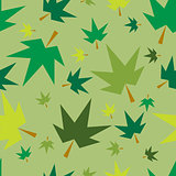 Autumn fall maple leaves seamless pattern background