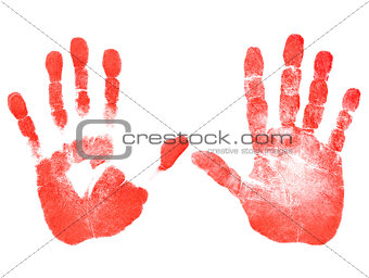 Red prints of the hands