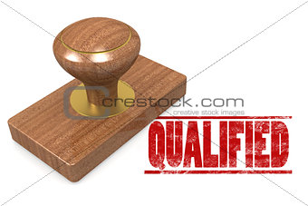 Red qualified wooded seal stamp