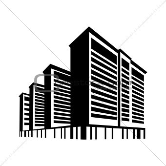 Vector illustration logo silhouette of skyscrapers