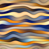 Raster Seamless Blue Orange Gradient Distorted Wavy Lines Pattern