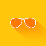 Orange summer sunglasses flat long shadow icon