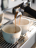 Espresso with a professional coffee machine.
