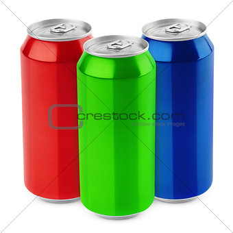 Group of aluminum beer cans