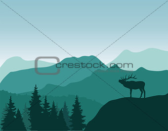 vector mountain deer