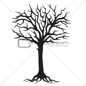 hand drawn contour of tree