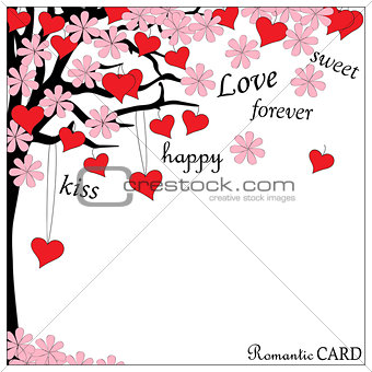 romantic card with words