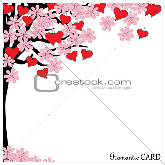 romantic card tree of love