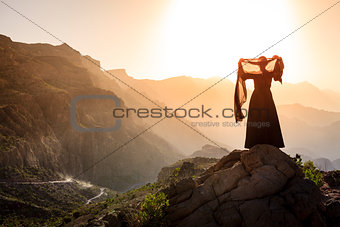 Omani woman in the mountains