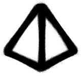 graffiti piramid icon sprayed in black on white