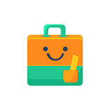Handbag With Pocket Primitive Icon  Smiley Face