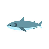 Great White Shark Primitive Style Childish Sticker