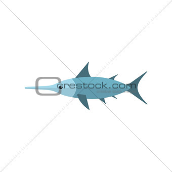 Swordfish Primitive Style Childish Sticker