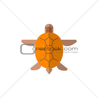 Turtle From Above Primitive Style Childish Sticker
